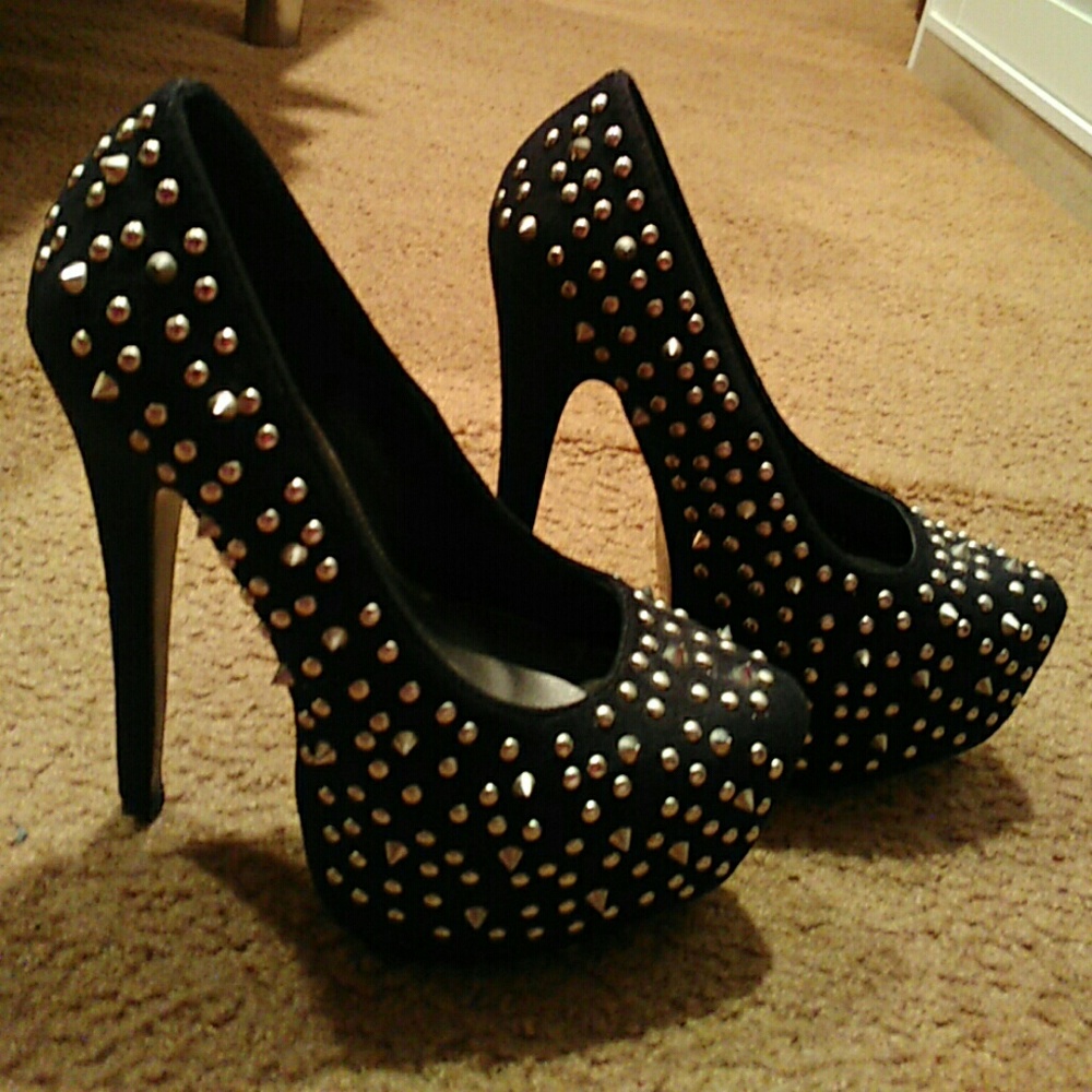 Black Studded Spiked Heels(all offers accepted)